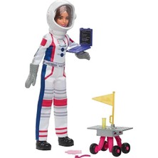 Barbie Deluxe Kariyer Bebek - Astronot Tekerlekli Keşif Aracı ve Uzay Kaskı Dahil 10 Aksesuar HRG45