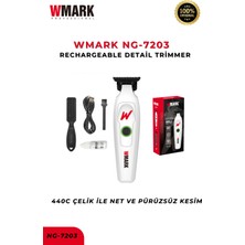 Wmark NG-7203 – Beyaz Profesyonel Şarjlı Detay Ense ve Sakal Çizim Tıraş Makinesi