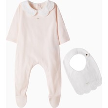 Chloe Chloé Kids Işlemeli Pamuk Kız Bebek Tulum ve Önlük Seti