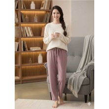 Asel Kadife Gül Kurusu Likralı Soft Kadife Pijama