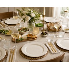 Bonnami 6 Adet Banquet Düz Tabak 27 cm Porselen Yemek Tabağı Servis Tabağı Büyük Boy Çeyiz Set