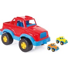 Dolu Pick Up Araba 48 cm Kırmızı-Mavi