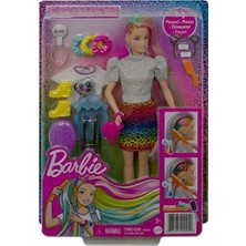 Barbie Leopar Desenli Saçlar Bebeği GRN81