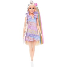 Barbie Upuzun Muhteşem Saçlı Bebek Saç Tasarım Oyun Seti JCT72 Renkli Kıyafetler ve Aksesuarlarla
