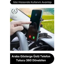 Svein #telefontutucu Araba Gösterge Üstü Telefon Tutucu 360 Derece Dönebilen Oynar Başlıklı Araç Içi Navigasyon Aparatı Dikiz Aynası Güneşlik Uyumlu Klipsli Evrensel Akıllı Cihaz Standı