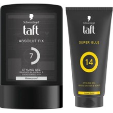 Taft Absolu Fıx Mega Güçlü Jöle 300 ml + Super Glue 14 Styling Gel Instant Bond, 150 ml