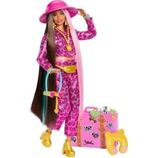 Barbie Extra Seyahat Bebekleri Safari Temalı 32 cm Pembe Renkli Aksesuarlar ile Eğlenceli Oyun