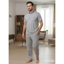 Asel Erkek Kısa Kollu Cepli Likralı Penye Kumaş Pijama Takımı