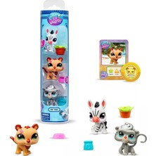 Littlest Pet Shop Seri 2 Zebra - Maymun ve Aslan Lps Minişler 3'lü Figür Seti