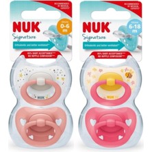 Nuk Signature Saklama Kutulu Silikon Emzik 2'li 0-6 Ay + Emzik 2'li 6-18AY