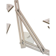 Simidil Design Ahşap Açı Ölçer ve Üçgen Oluşturma Kiti Hareketli Geometri ve Açı Öğretim Seti (60 Cm)