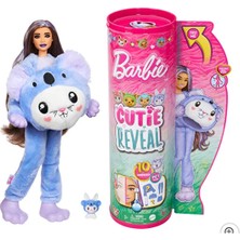 Barbie Cutie Reveal Kostüm Temalı Bebek ve 10 Sürpriz Aksesuar, Koala Kostümlü Tavşancık