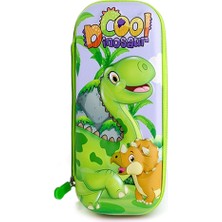 Limmy Cool Dinozor Kalem Kutusu 3D Kabartmalı Geniş Kapasiteli Kalemlik - Şirin Dinazor