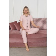 Asel Kadın Fiyonk Detaylı Kısa Kol Likralı Pegasus Pijama Takımı
