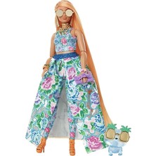 Barbie Orjinal Extra Çiçekli Kostümlü Extra ve Yavru Kedisi
