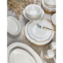 Gastrometa Altın Yaldız Fulya Yemek Seti 53 Parça | 12 Kişilik 53 Parça | Altın Yaldız Fulya Form Porselen Yemek Seti | Yeni Seri 2026