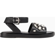 3.1 Phillip Lim Nadine Kristal Süslemeli %100 Deri Lüks Tasarım Kadın Sandalet