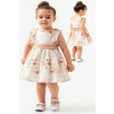 Butik Kız Çocuk Pamuklu Kuşaklı Elbise