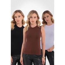 Yade Fashion Kolsuz Bisiklet Yaka Bluz  3\'lü Set