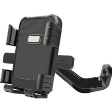 Microcase Motosiklet Telefon Tutucu - Ayna Bağlantılı, 360° Dönebilen Tek Tık Kilitlemeli Sarsıntı Önleyici - AL5743