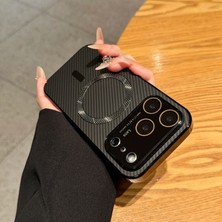 Alstrap Iphone 17 Pro Max Magsafe Uyumlu Kamera Korumalı Karbon Desenli Telefon Kılıfı