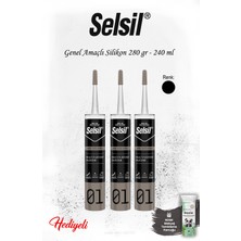 Selsil Siyah 3'lü Genel Amaçlı Silikon, Rosıe