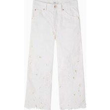 Chloe Chloé Kids Broderie Anglaise Işlemeli Kot Kız Çocuk Pantolon
