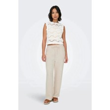 Only 15322263 Onlsıesta Pull-Up Lınen Pnt Moonbeam Kadın Pantolon