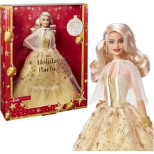 Barbie 2023 Mutlu Yıllar Bebeği Sarışın - Altın Renkli Yıldız Desenli Model Bebek Hediyelik