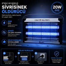 CoverZone Elektrikli Sivrisinek Öldürücü Lamba 20W KF-6020, 2X10W Uv Işıklı Uçan Haşere Tuzağı, Sessiz Çalışma, Askılı ve Masaüstü Kullanım, 220-240V, IP20 Iç Mekan Kullanımı | KF-6020