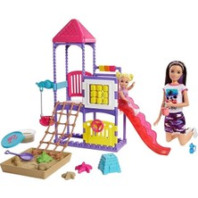 Barbie Skipper Tırman ve Keşfet Kaydıraklı, Salıncaklı ve Kum Havuzlu Oyun Alanı Bebe