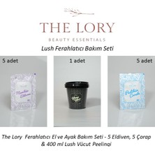 The Lory Ferahlatıcı El ve Ayak Bakım Seti - 5 Eldiven, 5 Çorap & 400 ml Lush Vücut Peelingi