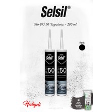 Selsil Pro Pu Mastik 50 Siyah Renk 2 Adet ve Rosıe