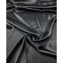 Kumaş Parça Siyah Saten Viskon Kumaş Akışkan Dökümlü Tiril Tiril Gömleklik & Elbiselik 135X185CM