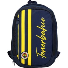 Fenerbahçe Orijinal Lisanslı Sarı Lacivert Çubuklu Sırt Çantası - 3 Bölmeli Laptop Gözlü Okul Çantası