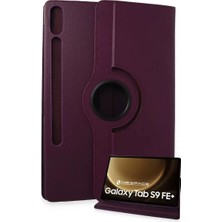 Sb Shopping Galaxy X610 Tab S9 Fe 12.4 Kılıf 360 Tablet Deri Kılıf - Mürdüm