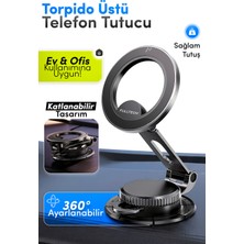 Fulltech FHD25 Magsafe Manyetik Araç Içi Telefon Tutucu 360° Döner Dashboard & Cam Uyumlu Katlanabilir Telefon Standı