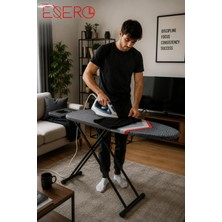 Esero Mabel Crome CM510 Zebra Ütü Masası Katlanabilir Geniş Yüzeyli Metal Gövdeli Büyük Boy Ütü Masası