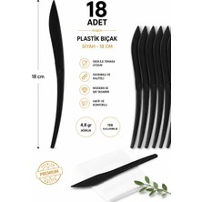 Alenked Plastik Bıçak Siyah 4,8 gr Modern Lüks 18'adet