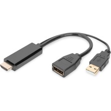 Microcase 4K Ultra Hd HDMI To Displayport Dönüştürücü Adaptör - Pc Laptop DVD ve Tv Monitör Uyumlu Siyah Kablo - AL5760