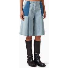 3.1 Phillip Lim Ghost Patch Denim Kadın Bermuda Şort Açık Mavi