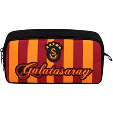 Galatasaray Orijinal Kalemlik  Parçalı Kalem Çantası - 2 Bölmeli Su Itici Kumaş Taraftar Kalemliği
