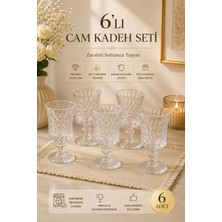 Yzhome 6 Lı Kristal Cam Kahve Yanı Su Bardağı Bardak 85ML