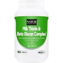 Natur Milk Thistle & Beta Glukan 90 Tablet Kedi Köpek Karaciğer Destekleyici ve Bağışıklık Güçlendirici