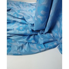 Kumaş Parça Mavi Çiçek Desenli Jarse Kumaş Ince Yumuşak Dökümlü Bluzluk & Elbiselik En: 150CM