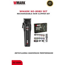 Wmark NG-8080 Set Professional Hair Clipper Set-Siyah | Güçlü Motor & Hassas Kesim & Profesyonel