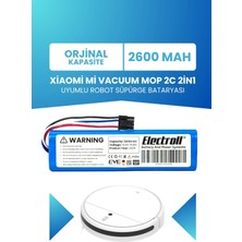 Electroll Xiaomi Mi Vacuum Mop 2c 2in1 Uyumlu Batarya (Standart Kapasite) 2600MAH Robot Süpürge Pil XMSTJQR2C