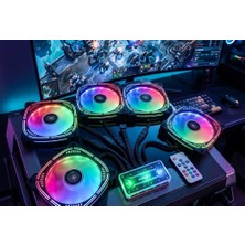Arestech 5X120MM 5'li Argb Pro Fan Seti Kit Kasa Fanı (Kontrolcülü ve Kumandalı)