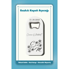 Lora Wedding Söz Nişan Düğün Magnet Açacak Hediyelik 10 Adet | Çiçek Desenli Magnetli Dikdörtgen Açacak | Kalıcı Hediyelik |kişiye Özel | 23001-4