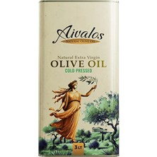 Aivalos Naturel Sızma Extra Virgin Soğuk Sıkım Zeytinyağı 3 L Teneke